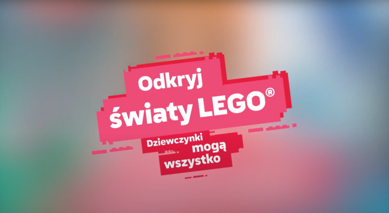 napis rozowy odkryj swiat lego